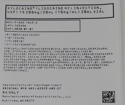 Pouch label - 51662 1645 2 POUCH LABEL